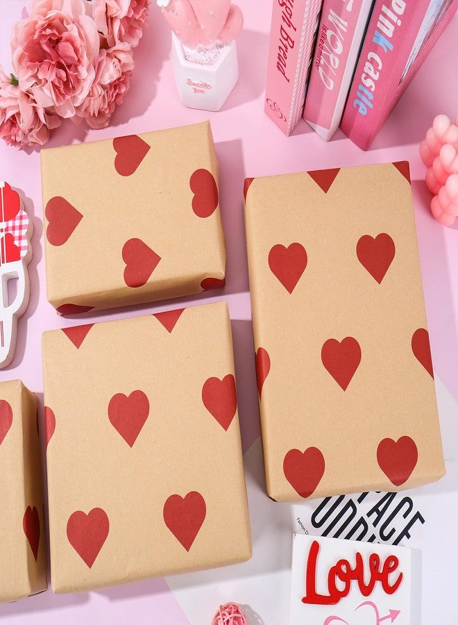 وولاين ورق تغليف هدايا عيد الحب من والين، 6 أوراق - ليس ملفوفًا - ورق كرافت على شكل قلب، مطوي بشكل مسطح، مثالي لحفلات الزفاف، وحفلات استقبال المولود، والذكرى السنوية، والأعمال اليدوية، مقاس 27.6 × 39.4 بوصة - Image 5